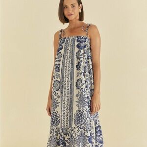 Blue Pineapple Garden FARM RIO Maxi dress